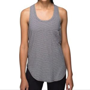 Lululemon Yogi Racerback - Pin Stripe Heathered Inkwell/Mojave Tan